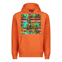 Carrot sunflowers donkey seamless pattern Premium Hoodie - HRA Design Shop