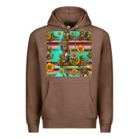 Chestnut sunflowers donkey seamless pattern Premium Hoodie - HRA Design Shop