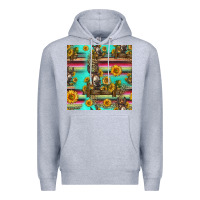 Heather Grey sunflowers donkey seamless pattern Premium Hoodie - HRA Design Shop