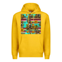 Lemon sunflowers donkey seamless pattern Premium Hoodie - HRA Design Shop