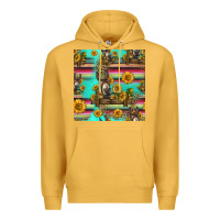 Mustard sunflowers donkey seamless pattern Premium Hoodie - HRA Design Shop