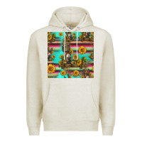 Oatmeal Heather sunflowers donkey seamless pattern Premium Hoodie - HRA Design Shop