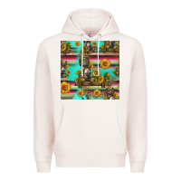 Pale Pink sunflowers donkey seamless pattern Premium Hoodie - HRA Design Shop