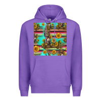 Purple sunflowers donkey seamless pattern Premium Hoodie - HRA Design Shop