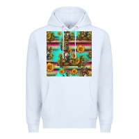 White sunflowers donkey seamless pattern Premium Hoodie - HRA Design Shop