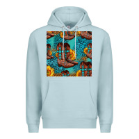 Blue Mist western boots seamless pattern Premium Hoodie - HRA Design Shop