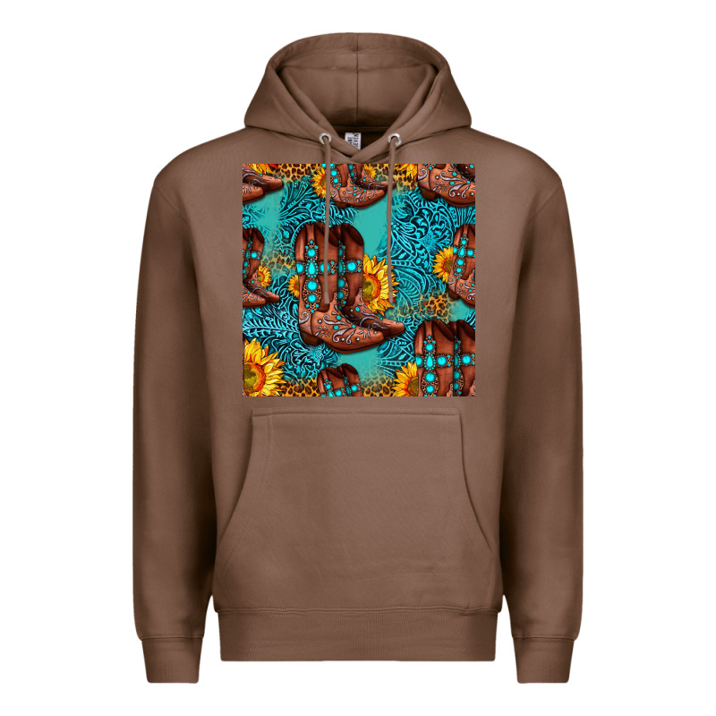 Western Boots Seamless Pattern Premium Hoodie by HRA Design Shop | Teevron