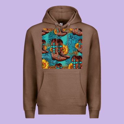 Western Boots Seamless Pattern Premium Hoodie Designed By Hra Design Shop