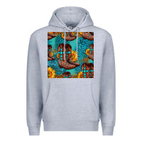 Heather Grey western boots seamless pattern Premium Hoodie - HRA Design Shop