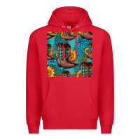 Red western boots seamless pattern Premium Hoodie - HRA Design Shop