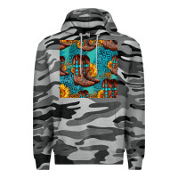 Slate Camo western boots seamless pattern Premium Hoodie - HRA Design Shop