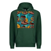 Sports Green western boots seamless pattern Premium Hoodie - HRA Design Shop