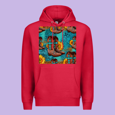 Western Boots Seamless Pattern Premium Hoodie Designed By Hra Design Shop