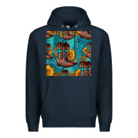 Navy western boots seamless pattern Premium Hoodie - HRA Design Shop