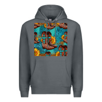 Rock western boots seamless pattern Premium Hoodie - HRA Design Shop