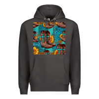 Smoke western boots seamless pattern Premium Hoodie - HRA Design Shop