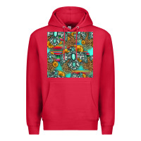 Cardinal western turquoise thunderbird seamless pattern Premium Hoodie - HRA Design Shop