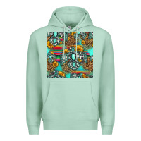 Seafoam western turquoise thunderbird seamless pattern Premium Hoodie - HRA Design Shop