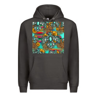 Smoke western turquoise thunderbird seamless pattern Premium Hoodie - HRA Design Shop