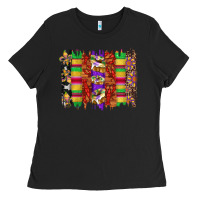 Black mardi gras cake fleur de lis crawfish brushstrokes Ladies Tee - Artiststas