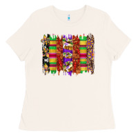 Bone mardi gras cake fleur de lis crawfish brushstrokes Ladies Tee - Artiststas