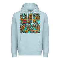 Blue Mist western turquoise thunderbird seamless pattern Premium Hoodie - HRA Design Shop
