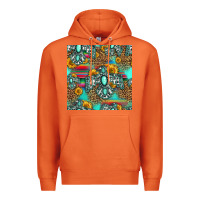 Carrot western turquoise thunderbird seamless pattern Premium Hoodie - HRA Design Shop