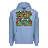 Colony Blue western turquoise thunderbird seamless pattern Premium Hoodie - HRA Design Shop