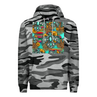 Slate Camo western turquoise thunderbird seamless pattern Premium Hoodie - HRA Design Shop