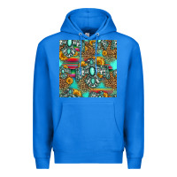 True Royal western turquoise thunderbird seamless pattern Premium Hoodie - HRA Design Shop