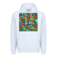 White western turquoise thunderbird seamless pattern Premium Hoodie - HRA Design Shop