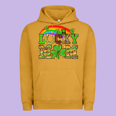 One Lucky Mom St. Patricks Day Urban Hoodie Designed By Neo Western