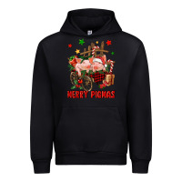 Black merry pig mas Urban Hoodie - FaDigitalArtStudio
