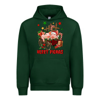 Forest Green merry pig mas Urban Hoodie - FaDigitalArtStudio