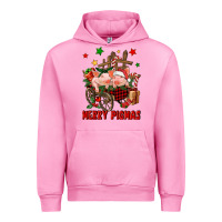 Fuchsia Pink merry pig mas Urban Hoodie - FaDigitalArtStudio