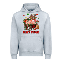 Heather Grey merry pig mas Urban Hoodie - FaDigitalArtStudio