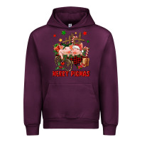 Mauve Wine merry pig mas Urban Hoodie - FaDigitalArtStudio