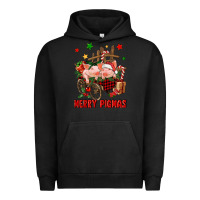 Pigment Black merry pig mas Urban Hoodie - FaDigitalArtStudio