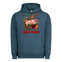 Pigment Midnight Navy merry pig mas Urban Hoodie - FaDigitalArtStudio