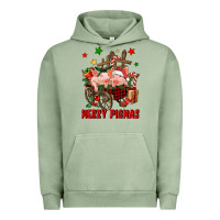 Pigment Oil Green merry pig mas Urban Hoodie - FaDigitalArtStudio