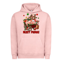 Pigment Salmon merry pig mas Urban Hoodie - FaDigitalArtStudio