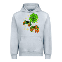 Heather Grey St. Patrick's Day with game control and clover Urban Hoodie - Neo Western