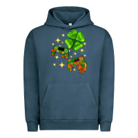 Pigment Midnight Navy St. Patrick's Day with game control and clover Urban Hoodie - Neo Western