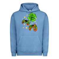 Pigment Pebble Blue St. Patrick's Day with game control and clover Urban Hoodie - Neo Western