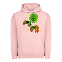 Pigment Salmon St. Patrick's Day with game control and clover Urban Hoodie - Neo Western
