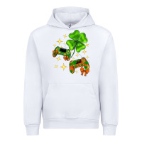 White St. Patrick's Day with game control and clover Urban Hoodie - Neo Western