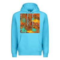Ocean Blue western skeleton seamless pattern Premium Hoodie - HRA Design Shop