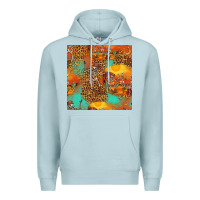 Blue Mist western skeleton seamless pattern Premium Hoodie - HRA Design Shop