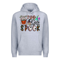 Heather Grey too cute to spook Premium Hoodie - CowhideDigitalArt