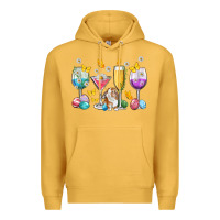 Mustard Easter wine glasses Easter Day Premium Hoodie - Neo Western
